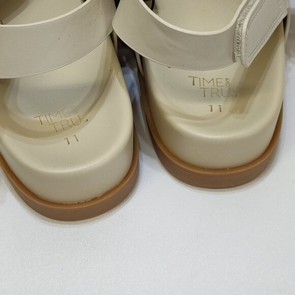 Time And Tru Dad Buckle Slingback Sandal Size 11 Bone Color Adjustable Strap NWT - Picture 5 of 9